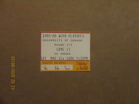 NCAA University Of Denver Vintage 1985-86 WCHA PLAYOFFS Hockey Ticket Stub Cover