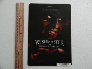 WISHMASTER THE PROPHECY FULLFILL - BLOCKBUSTER VIDEO BACKER CARD 5"X8" *NO MOVIE - Bild 1 von 3