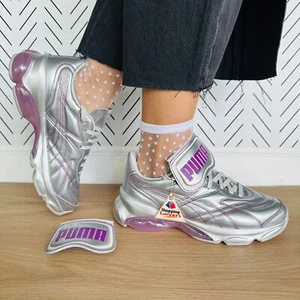 ⭐PUMA Dua Lipa x CELL Dome King Sz 8.5 Women's Shoes Silver Purple 387291-01 New - Picture 1 of 11