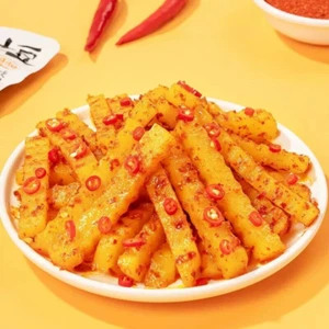 Gluten Snacks Latiao Chinese Food 中国食品零食华人小吃美国购买中国年货 源氏狼牙土豆零食麻辣120g*1包/3包 - Picture 1 of 6