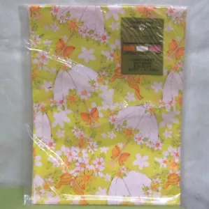 BRAUTDUSCHE Vintage Geschenkverpackung 70er Jahre Verpackungspapier Frühlingsschirm Neu mit Etikett Forget Me Not - Bild 1 von 3