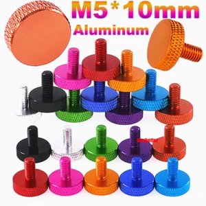 M5*10mm Flat Head Knurled Thumb Screw Aluminum Alloy Hand Tighten Grip Knob Bolt - Picture 1 of 10