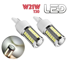 2 Ampoules LED T20 W21W Veilleuses position Feux de Jour diurne Roulage Lens - Imagen 1 de 3