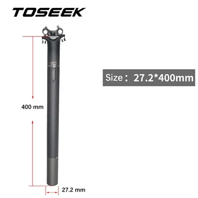 Tija de sillín de fibra de carbono para bicicleta MTB bicicleta de carretera tija de sillín tubo 27,2 x 400 mm Foto 1 de 4