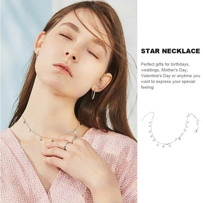  Collana girocollo donna Boemia con catena in argento stella stella gioielli - Immagine 1 di 4