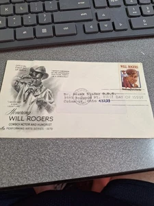 1979 First Day Cover 15c stamp Will Rogers art cachet envelope - Picture 1 of 3