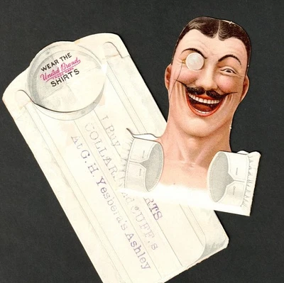 Victorian United Brand Shirt Lion Anchor Collar Cuff Novelty Trade Card SR.C.ubs - Image 1 of 4