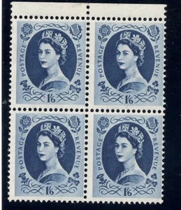 G.B. - SG. 556 : 1955 / 1958 " 1/6 " EDWARDS CROWN Wmk. " Block of 4 . - Picture 1 of 1