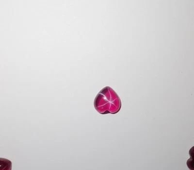 Transparent Star Ruby Heart 6x6 mm Cabochon Created 6 Rayed Stone 1 piece Lot - Image 1 of 4