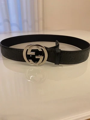 GUCCI cintura  pelle uomo GUCCI con fibbia incrocio GG - Immagine 1 di 3