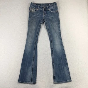 Pantalones de mezclilla Miss Me Capri JP5002CP-22 26 (27,5x32) defecto de bota* desgastados adornados - Imagen 1 de 17