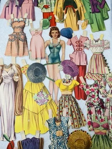 Muñeca de papel Judy Garland 1945 + trajes de muñeca de papel vintage años 40 - Imagen 1 de 9