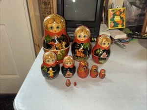 Vintage russische Matroschka verschachtelte Puppen 5,5 Zoll 10er Set handbemalt. Selten, LNC - Bild 1 von 8