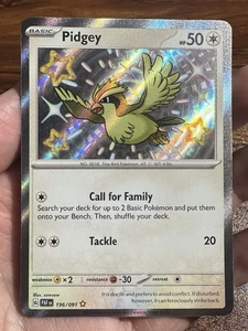 Pidgey 196/091 Paldean Fates Baby Shiny Pokemon Card NM - Picture 1 of 4