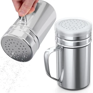 14oz Metal Salt And Pepper Shakers - Dredge Seasoning Shakers - Pack of 2 - Picture 1 of 7