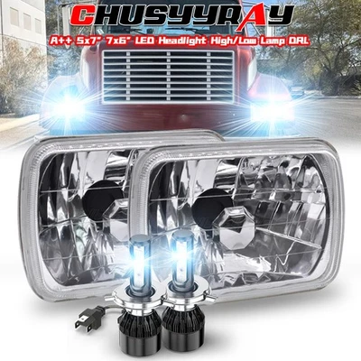 s++ 7x6" LED Headlight HI/LO DRL For International Harvester 4700 4900 8100 9900 - Image 1 of 4