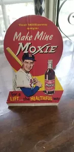 Original Moxie Soda Ted Williams Cardboard Advertising Sign Small Version Rare - Picture 1 of 7