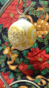 Vintage Weihnachtsschmuck Glas Mehrfarbig Gold Satiniert - Bild 1 von 5