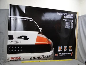 1988 SCCA Trans-Am Championship Dealership Poster Audi 200 Quattro Rare 50x36 - Picture 1 of 7