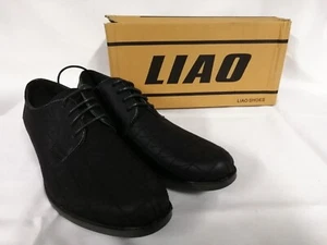 Liao Herren Schnürschuhe schwarz Leder mit Nahtmuster Größe EU 39 - Bild 1 von 8