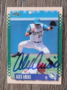1995 SCORE ALEX ARIAS AUTOGRAPH IP AUTO #541 FLORIDA MARLINS VINTAGE BLUE INK