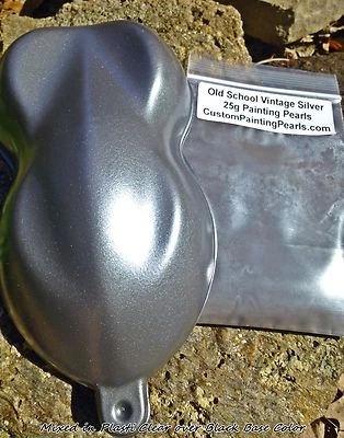 CUSTOM PAINTING PEARLS Old School Vintage Silver Pearl Pigment Auto Clear Gallon