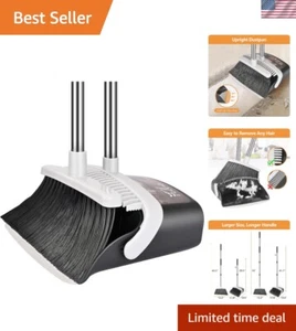 Broom and Dustpan Set, Heavy Duty Dust Pan and Broom with Long Handle 55 Inch... - Picture 1 of 8