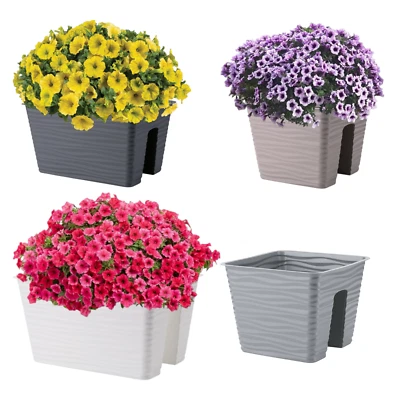 Blumenkasten Balkonkasten Geländerkasten Balkontopf  Effekt 3D Wellen 5 Farben - Bild 1 von 4