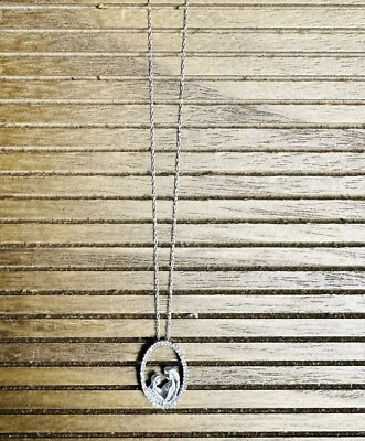 Kay 10k White Gold .46ctw Diamond Oval Mother Child Pendant Necklace 18.5” Chain - Image 1 of 4