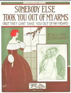 Rare Silent Film Star JULIA STEGER Sheet Music SOMEBODY ELSE TOOK YOU OUT OF MY - Picture 1 of 5