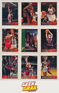 1996-97 Topps Chicago Bulls 9 Card Team Set - LAST DANCE - Jordan Pippen Rodman - Picture 1 of 2
