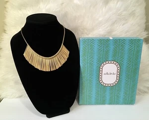 Stella & Dot Fringe Collar Statement Necklace Gold Tone Adjustable W Gift Box - Picture 1 of 14