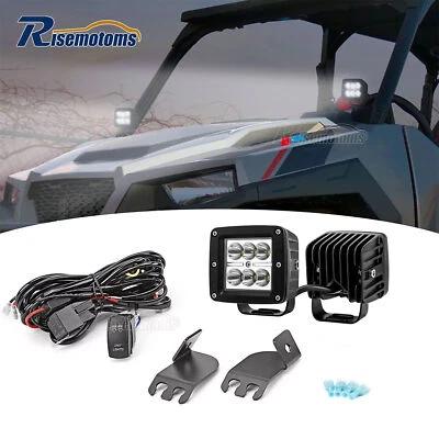 Side Pillar LED Work Light Spot Pods Mount Wire Kit For Polaris General 1000 16+ - Image 1 of 4