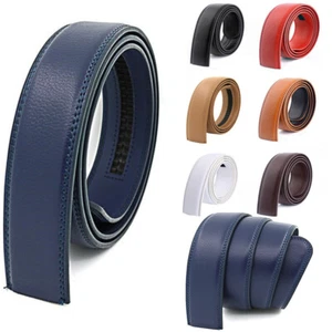 8 Farben Luxus Herren automatische Schnalle Gürtelriemen Leder Ratsche Riemen Jeans Geschenk - Bild 1 von 24