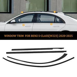 Borde de cinturón de sellado de tira de ventana negro brillante para Benz Clase S W223 2020-2025 21 - Imagen 1 de 5