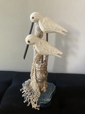 Decoração de praia de madeira para pássaros brancos - Imagem 1 de 4