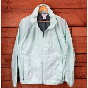 Columbia Windbreaker Jacket Womens Green Teal Full Zip Outdoor Hiking Size XL - Picture 1 of 10