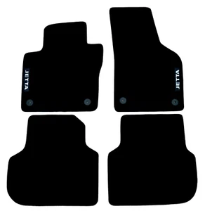 Car Floor Mats Velour For VW Jetta Waterproof Black Carpet Rugs Auto Liners New - Picture 1 of 11