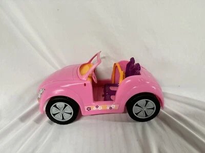 Coche Barbie Rosa Convertible 2007 Mattel Playa Jeep Coche Con Ruedas Flor, D5 Foto 1 de 4