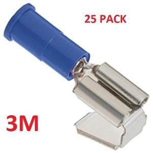 PAQUETE DE 25 - 3M MUJER - MACHO ADAPTADORES PIGGY-BACK AZUL 22-18GA .250" #3M119B-25PK - Imagen 1 de 2