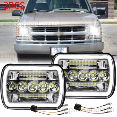 Faro LED rectangular para camioneta Chevy K1500 K2500 K3500 1988-99 2 piezas 5x7" 7x6"  Foto 1 de 4
