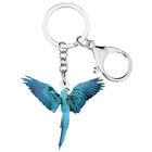 Acrylic Blue Macaws Parrot Bird Keychains Car Bag Key Ring Jewelry Charms Gifts