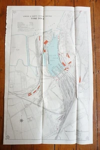 Mapa plano ferroviario LNER Tyne Dock 1935 - Imagen 1 de 4