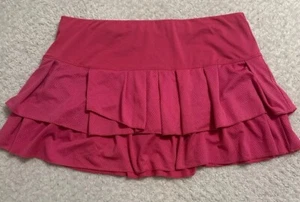Lucky in Love Tennis Skirt Womens 12 Pink Pickleball Golf Layered Shorts - Picture 1 of 9