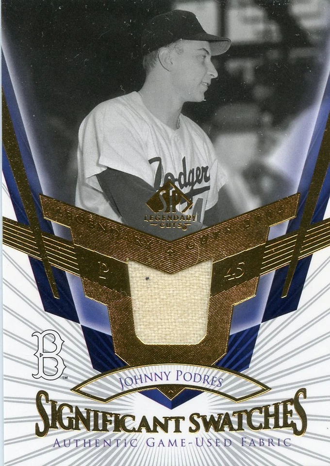 UPPER DECK SP LEGENDARY CUTS SIGNIFICANT SWATCHES JOHNNY PODRES GAME USED FABRIC - Image 1 of 1