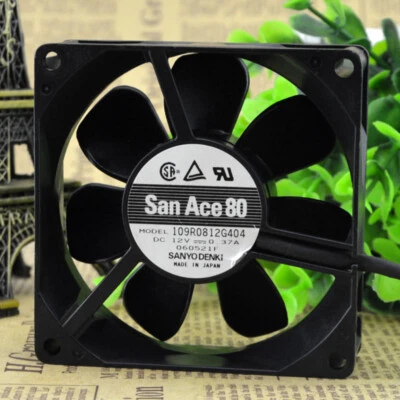 SANYO 109R0812G404 12V 0.37A 8025 8cm Chassis Cooling Industrial Fan Mute - Image 1 of 4