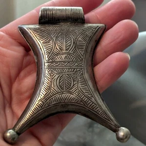 Vtg Tuareg Talisman Large Pendant Protective African Amulet Tribal Art Artisan - Picture 1 of 24