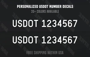 USDOT Number Registration Decals - Truck Van Custom US DOT Stickers Transport v2 - Picture 1 of 3