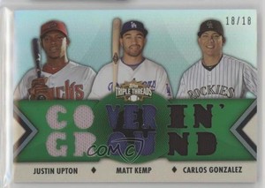 2012 Topps Triple Threads Relic Combos Emerald /18 Justin Upton Matt Kemp