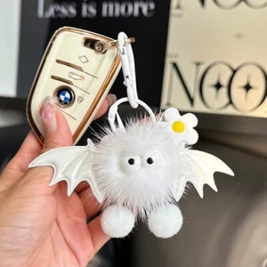 Cute Real Mink Fur Monster Keychain Kid Toys Gift Bag Charm Car Phone Pendant - Picture 1 of 10